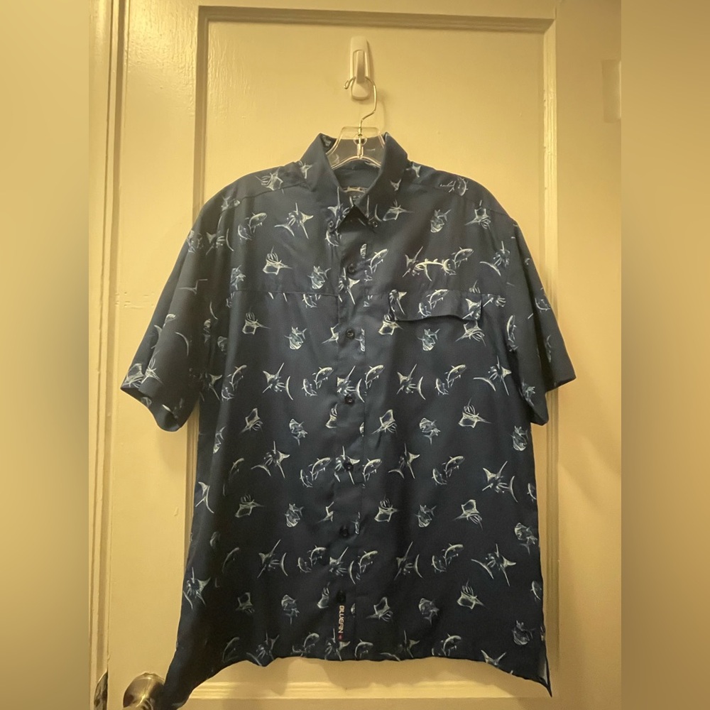 Bluefin Men's Blue Patterned Shirt